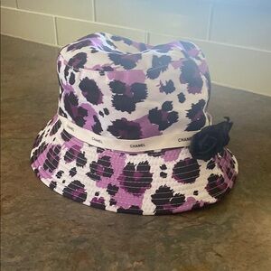 Purple and Black Cheetah Print Bucket Hat NWOT